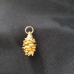 3-D PINECONE PENDANT Gold